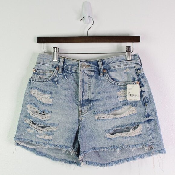 Free People We the Free‎ Maggie Distressed Mid-Rise Shorts 25 - Picture 1 of 7